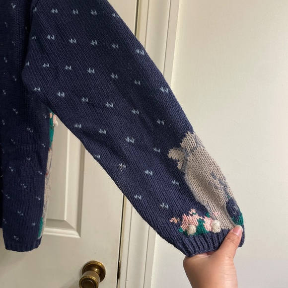 Vintage Signatures by Northern Isles Noah's Ark Navy Ugly Christmas Cardigan - Picture 9 of 9